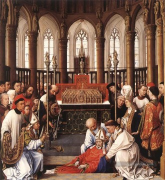 Exhumation de St Hubert hollandais peintre Rogier van der Weyden Peinture à l'huile